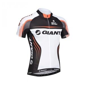 Giant Men's Cycling Jersey - Black, White, Orange Excellent Condition 6XL